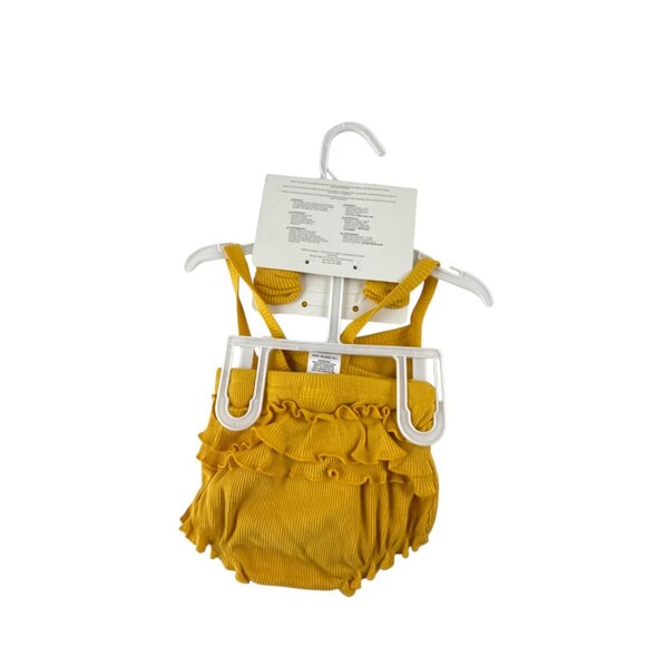 Rachel Zoe Baby Girl Romper Bib Sunglasses Set 0-3M Yellow NWT Outfit Set - Picture 7 of 9